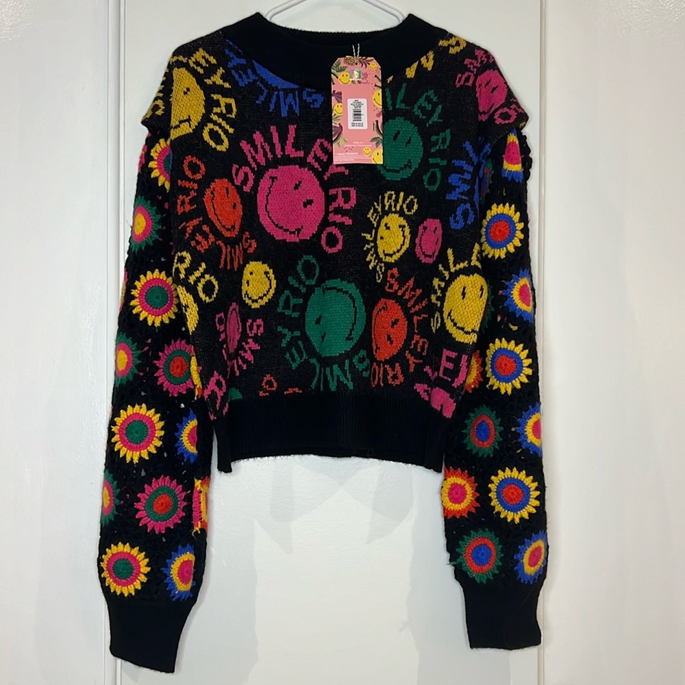 Farm Rio x Smiley Sweater - NWT
